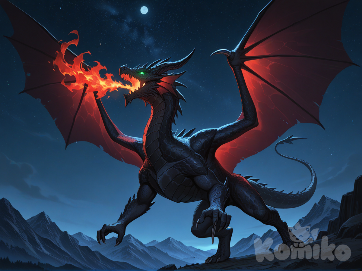 Schwarzer Drache