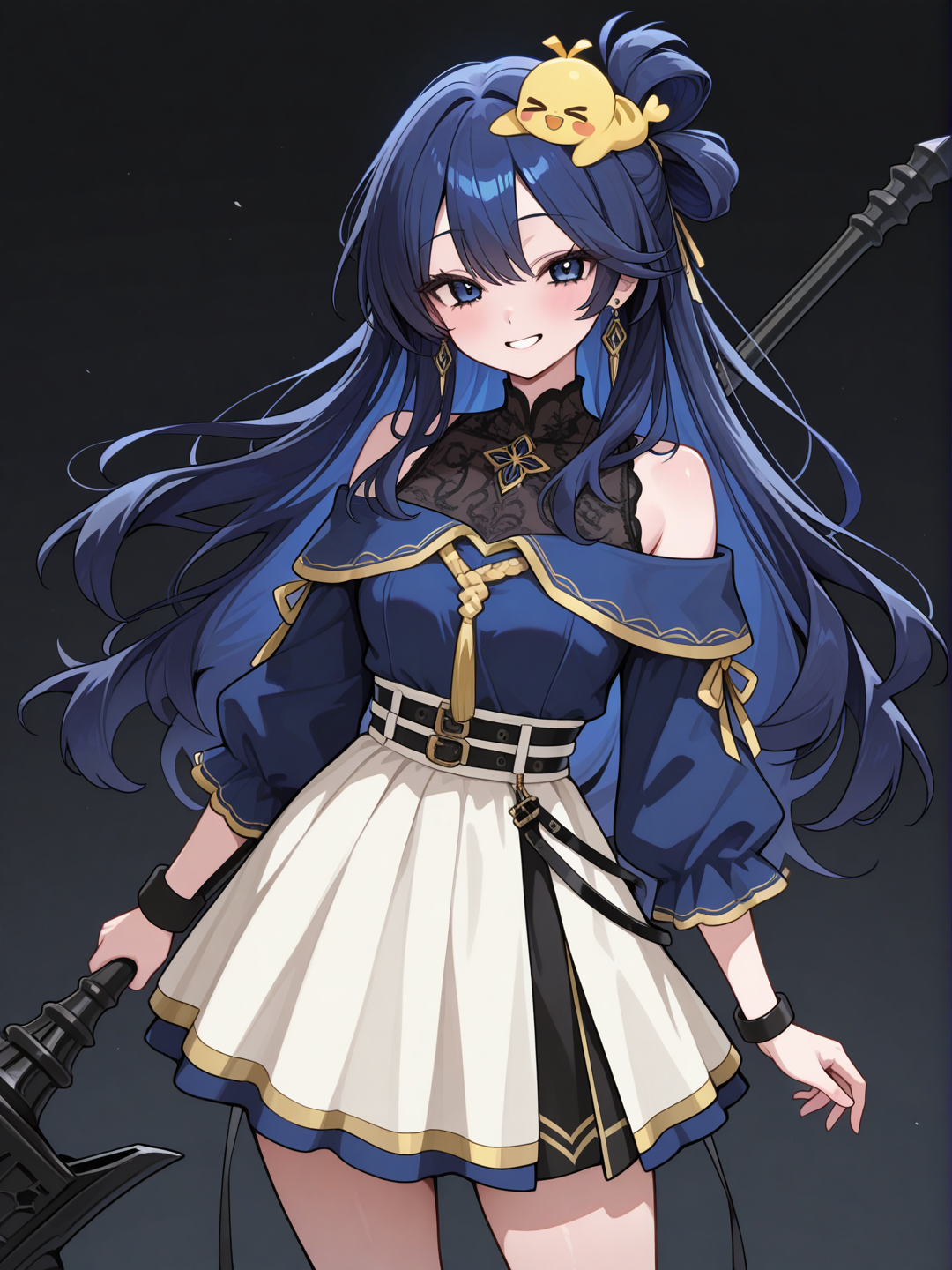 A girl with a battle hammer