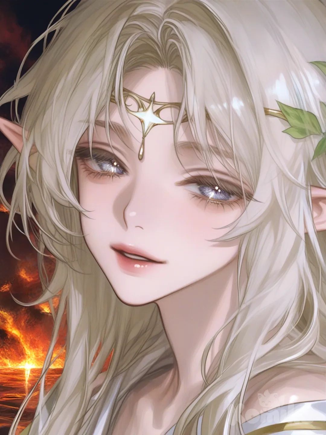 Elf Goddess in a fire realm