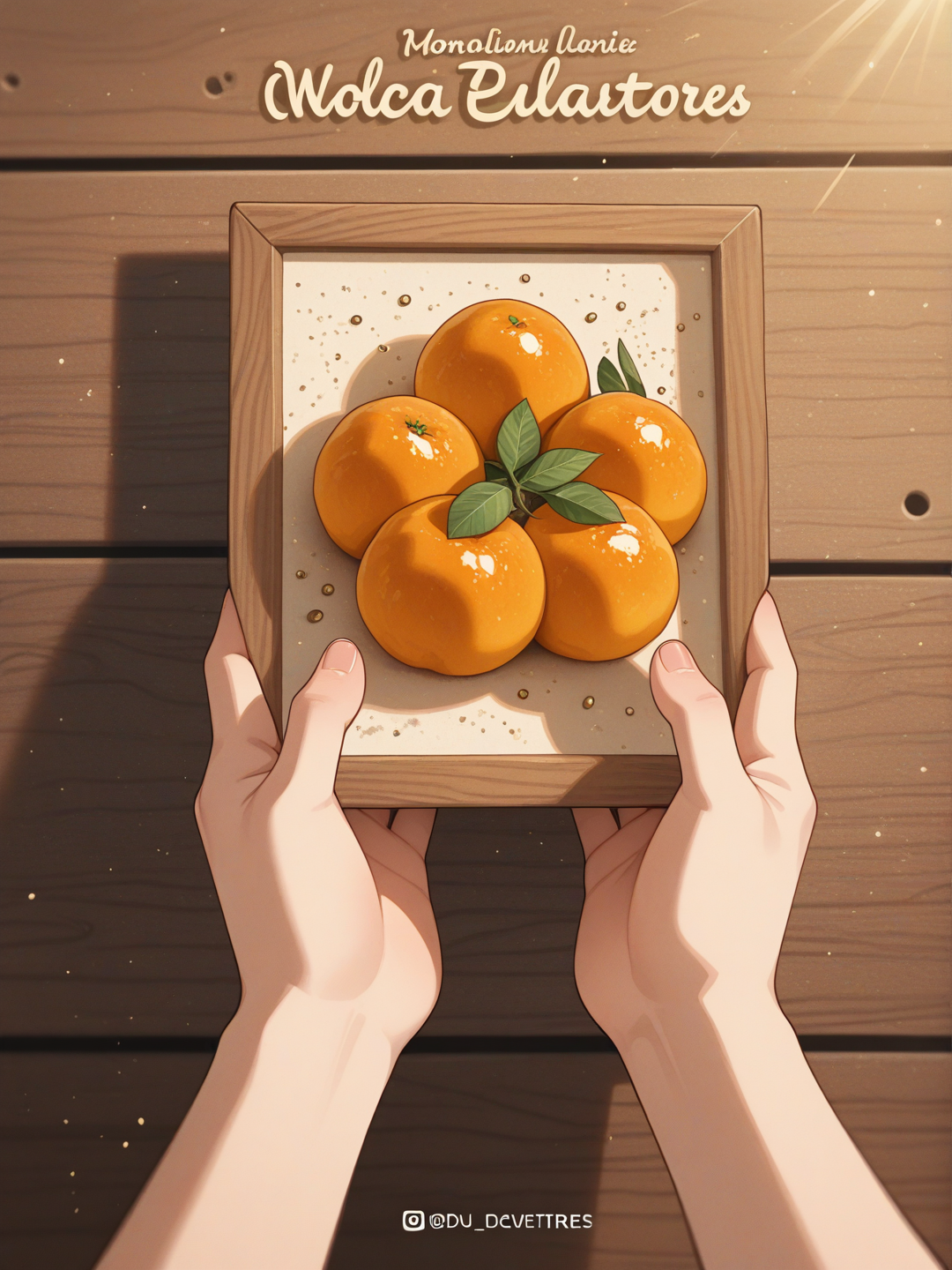 Ultra aesthetic cinematic short animation, 6 seconds.
Vertical format 9:16, Instagram Reel.

Scene 1 (0–2s):
Wide shot of Moroccan nature at sunrise.
Almond trees gently moving in the wind, thyme flowers in soft focus.
Warm golden light, calm atmosphere.
Slow cinematic camera movement.

Scene 2 (2–4s):
Close-up of human hands slowly grinding almonds and argan oil.
Natural textures, soft gestures, authentic craftsmanship.
No faces visible.
Light dust particles in the air, sunlight passing through.

Scene 3 (4–6s):
Close-up of Amlou texture on a wooden spoon.
Rich, creamy, glossy texture.
Minimal background, ceramic and wood elements.
Text appears softly:
"Les Saveurs du Bled"
"Du cœur de la terre à l’amour de votre table"

High-end food storytelling style.
No modern machines, no factories.
No artificial colors.
Film grain, shallow depth of field.
Mood: authentic, warm, emotional, premium.