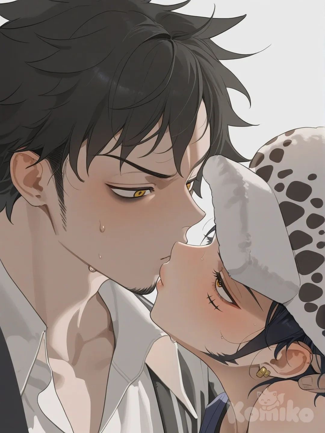 Monkey D. Luffy, Trafalgar Law, kissing