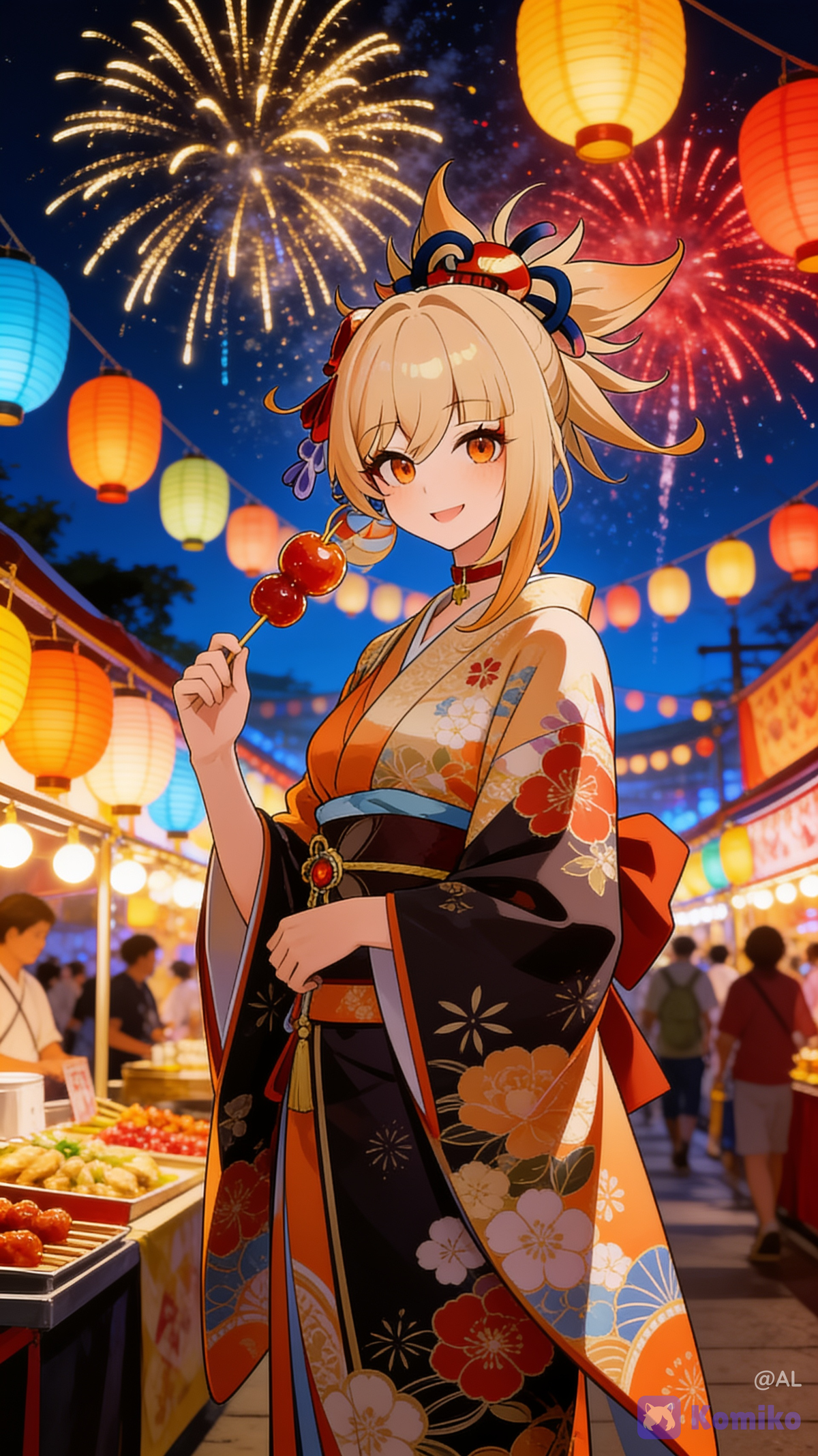 Yoimiya is enjoying the Matsuri festival