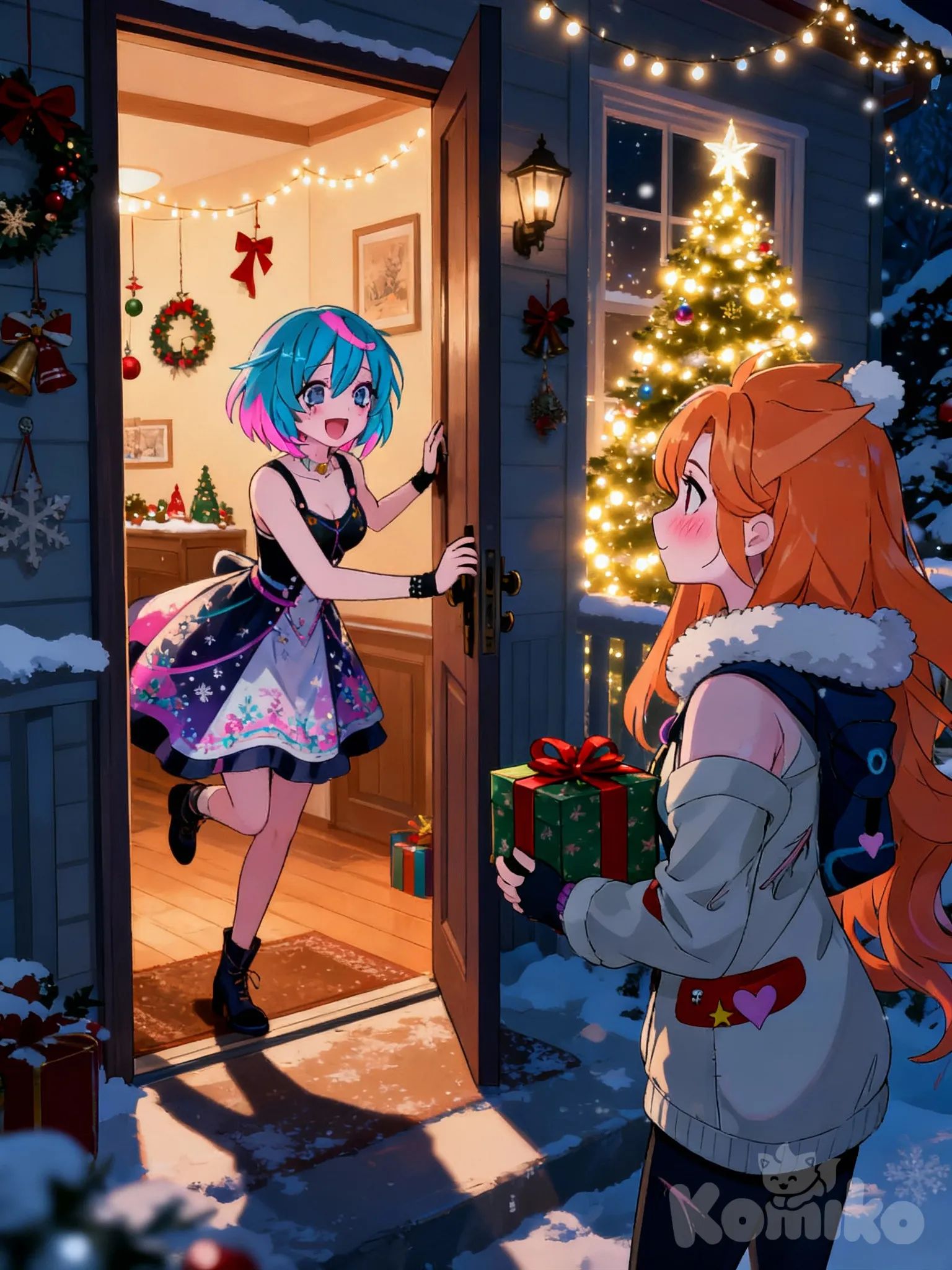 Nott and Yuudachi , in Christmas Night 