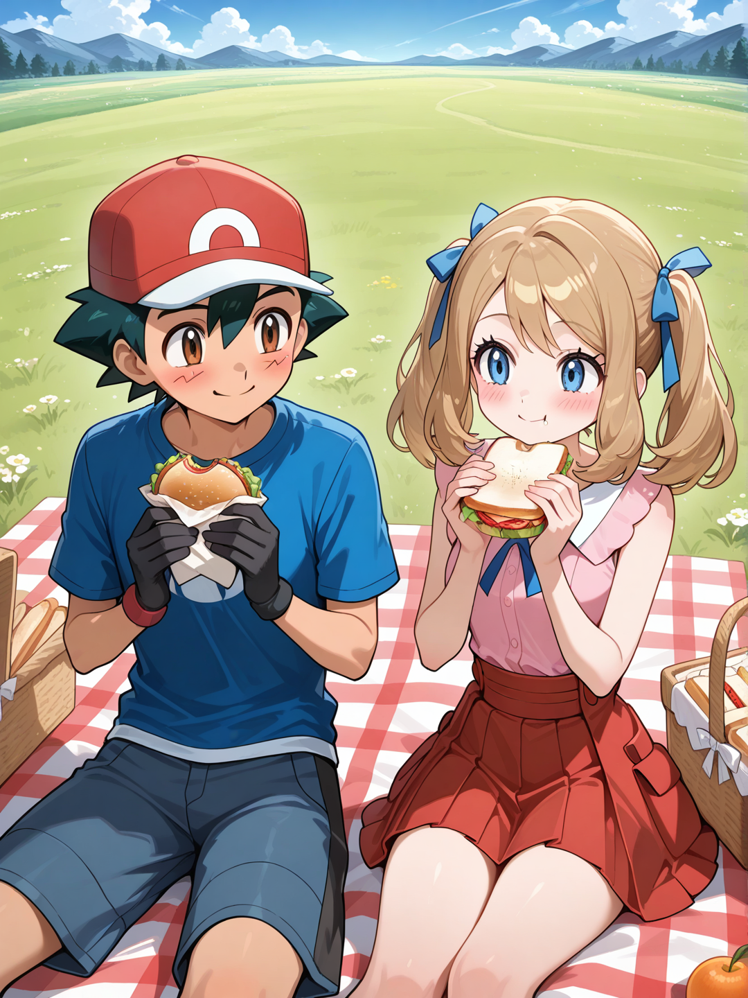 Ash and. Serena picnic