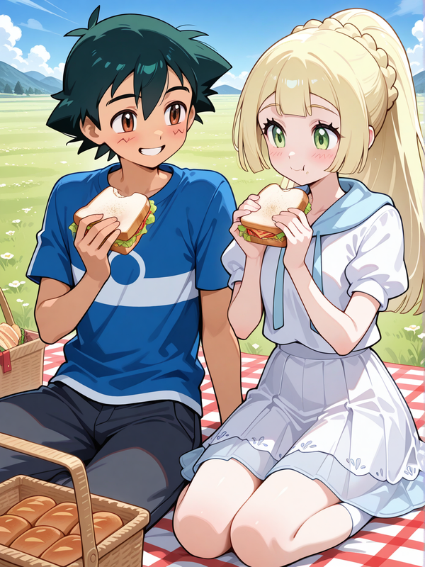 Cute picnic in Pokémon