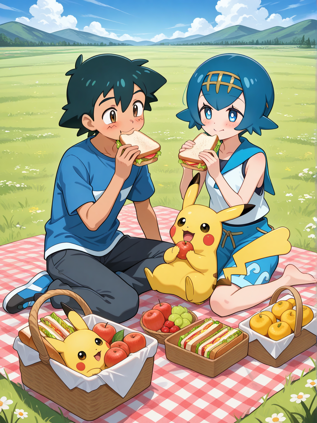 Ash and Lana picnic