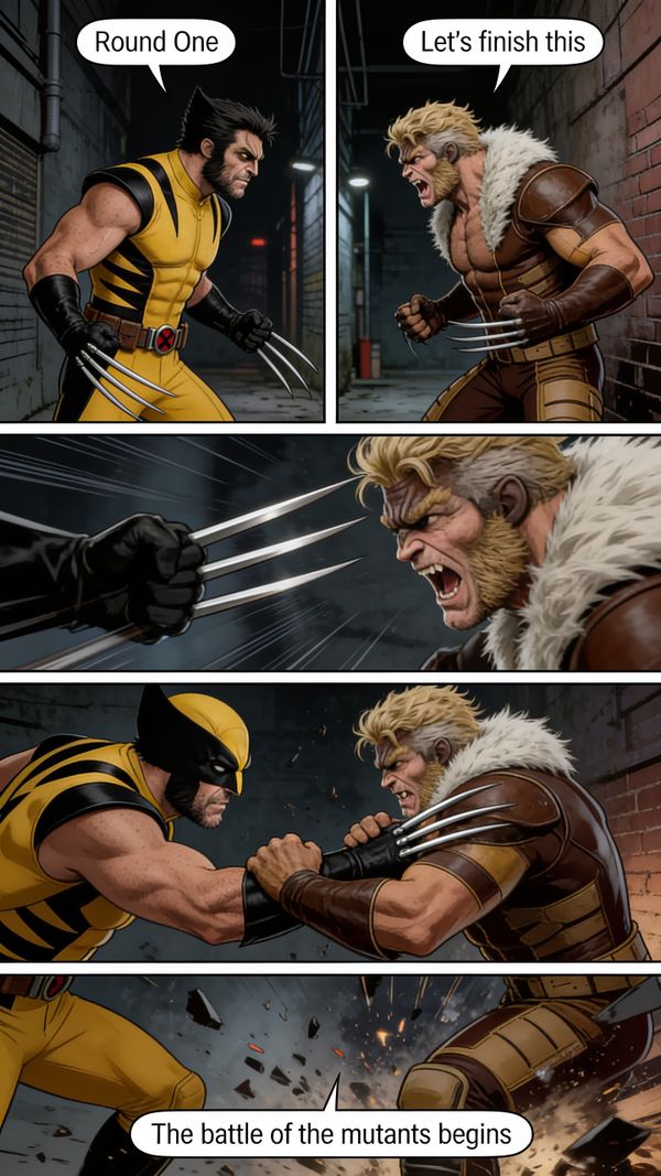 Wolverine Vs Sabretooth Round One