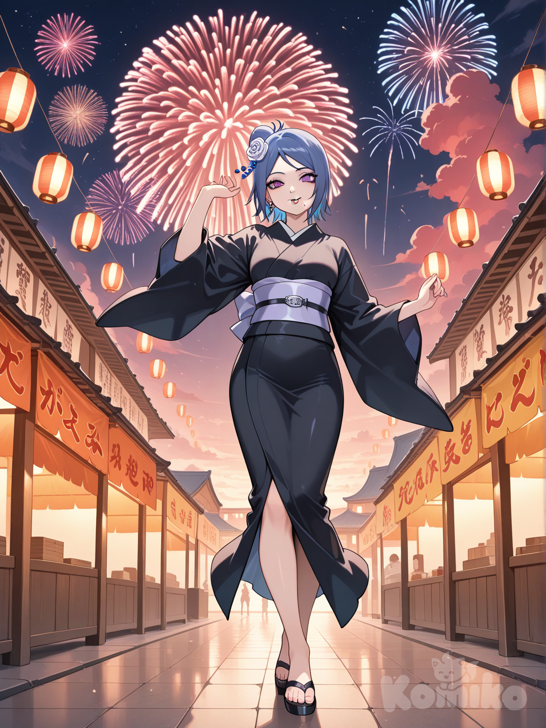 Konan enjoys the festival