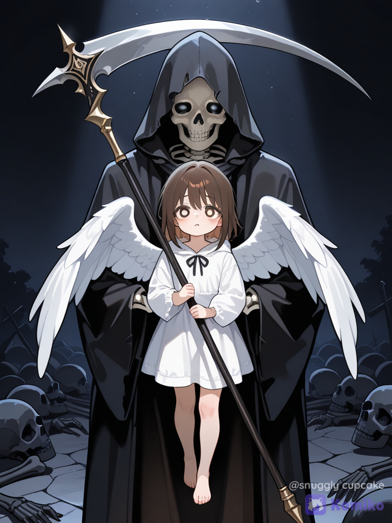 Death and his tiny companion