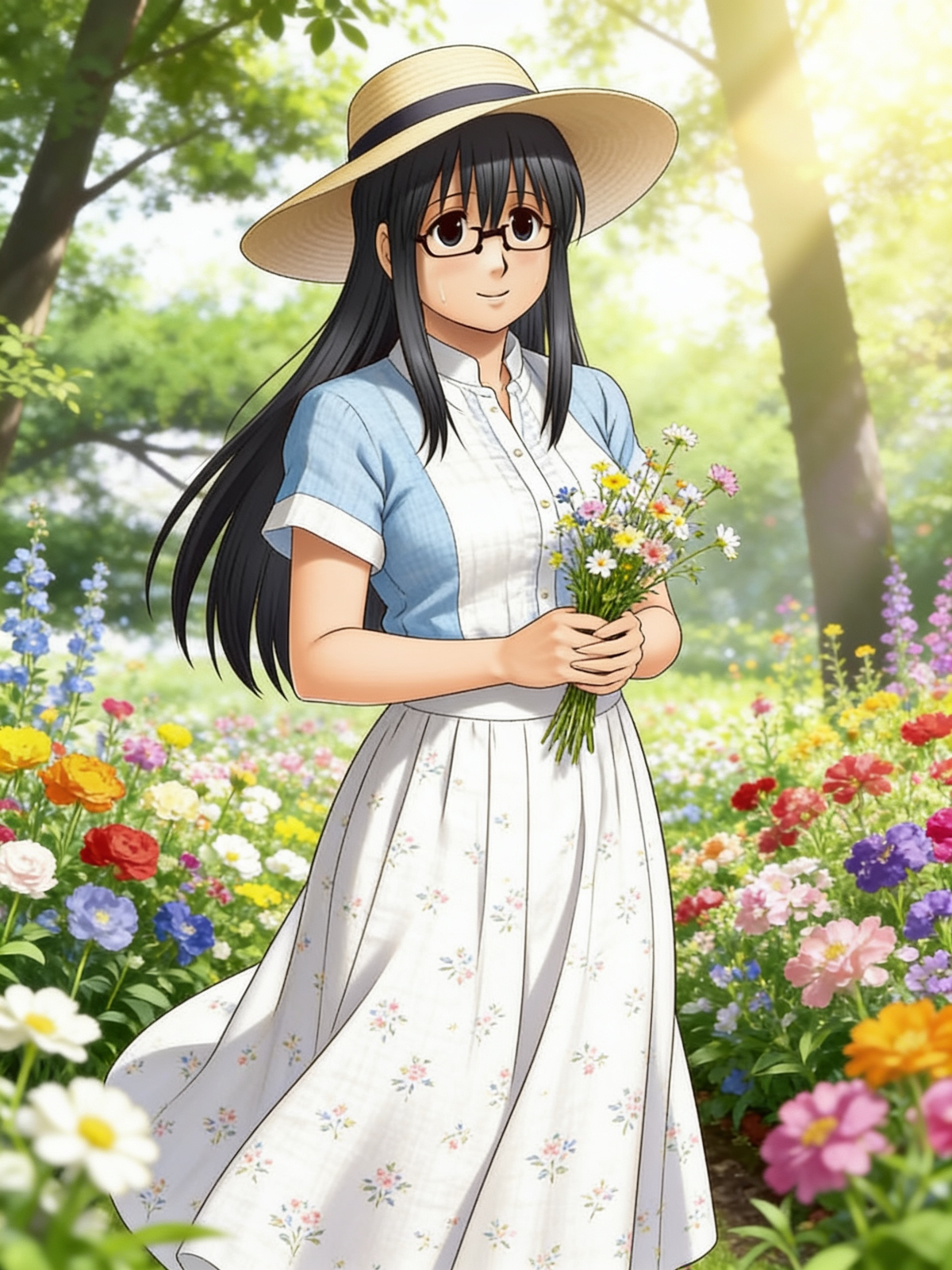 A Quiet Morning in the Flower Garden