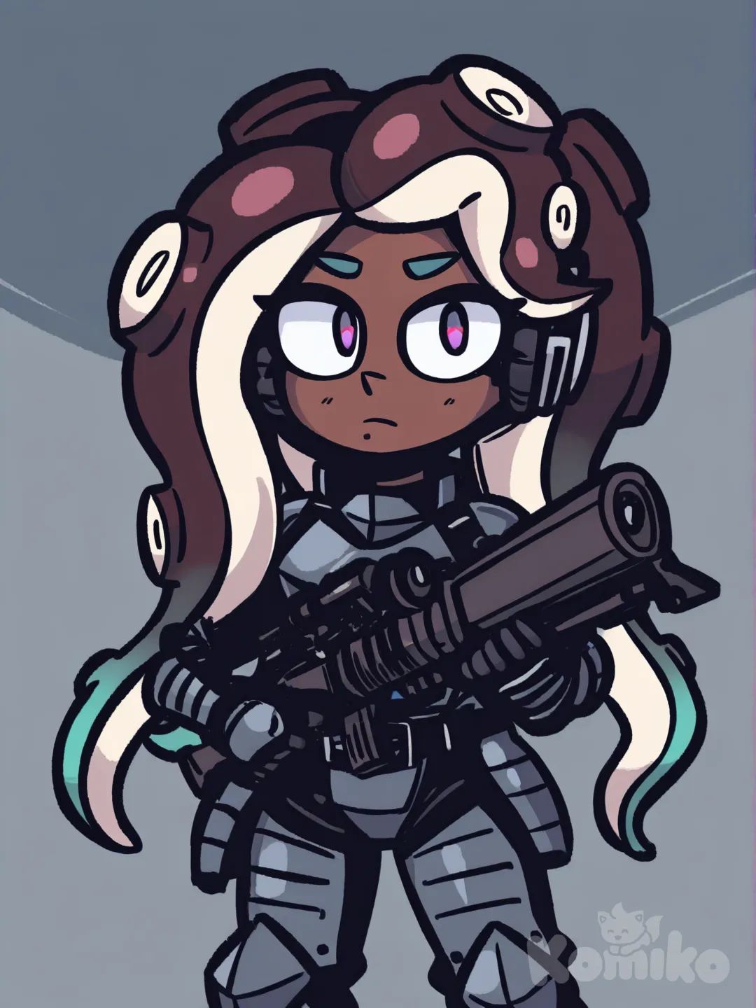 marina (splatoon), armor rifle, [helltalker-style]