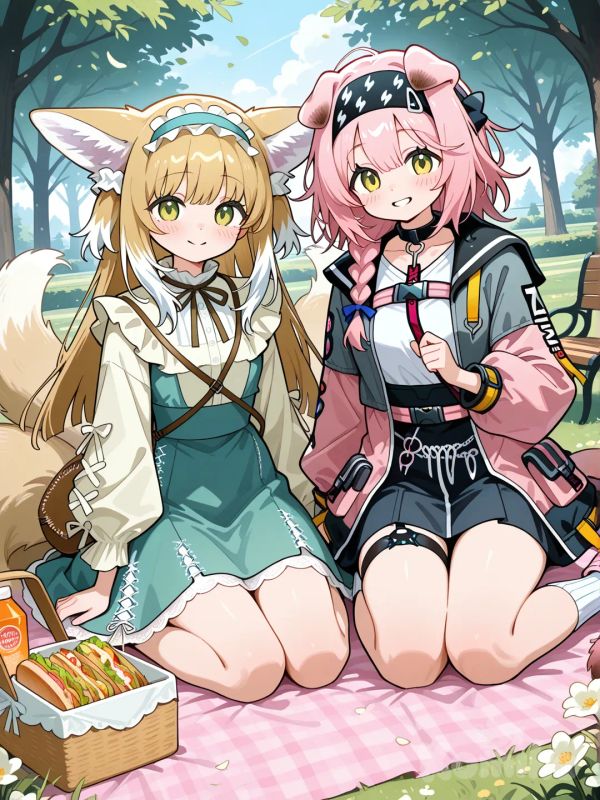 @Suzuran_(Spring_Praise)_(Arknights), @Goldenglow_(Arknights) 