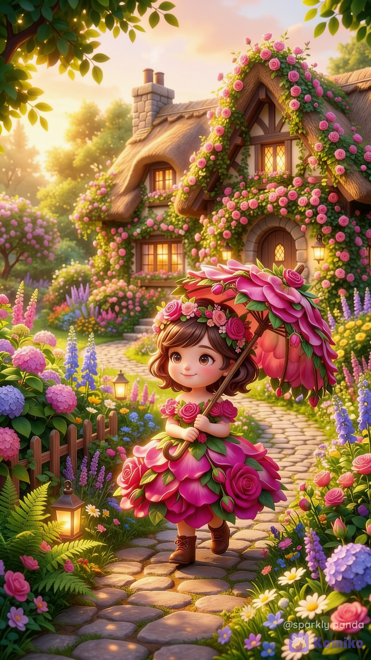 pink rose dress