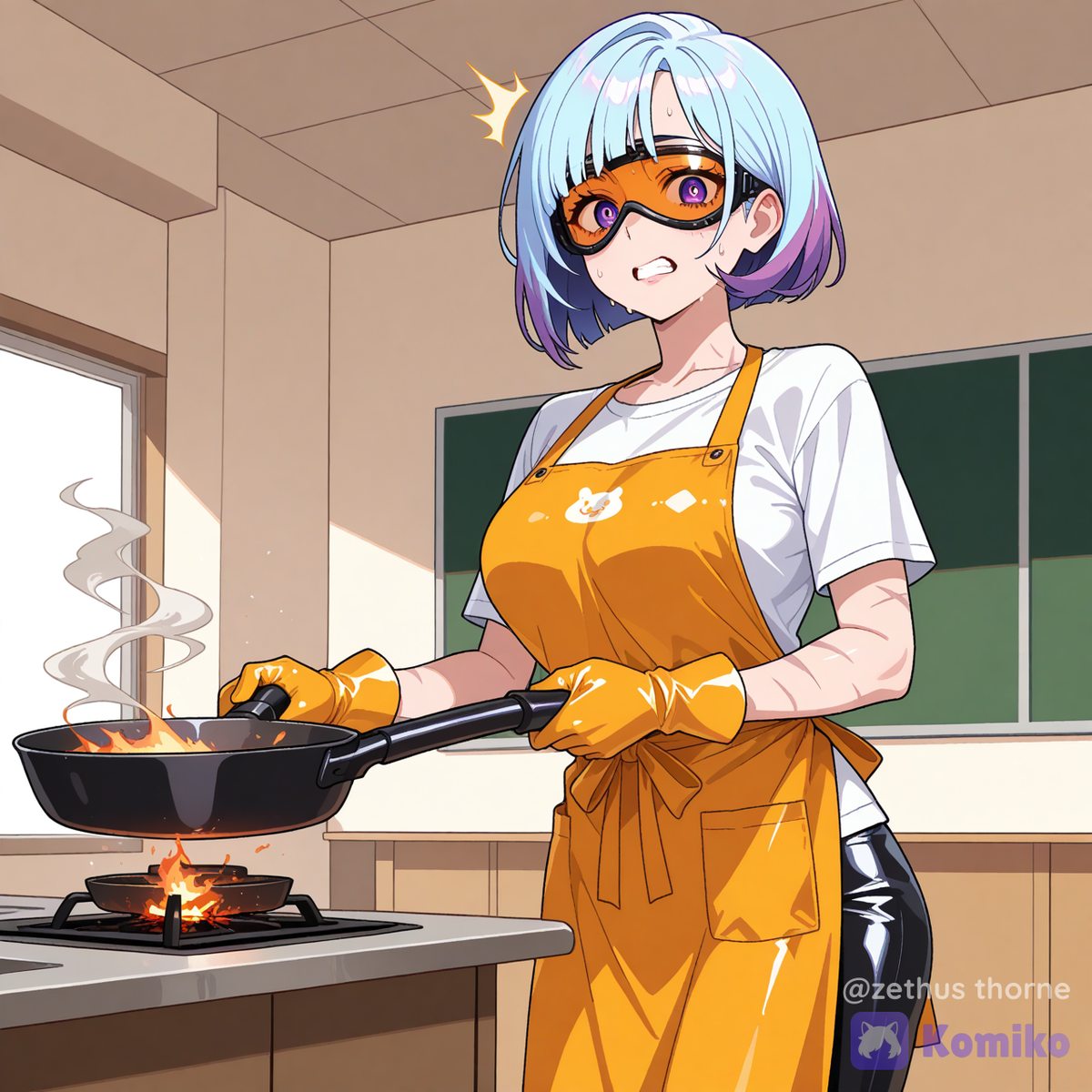 Maxxine Azure (my OC) trying to cook #KomikoClubRush