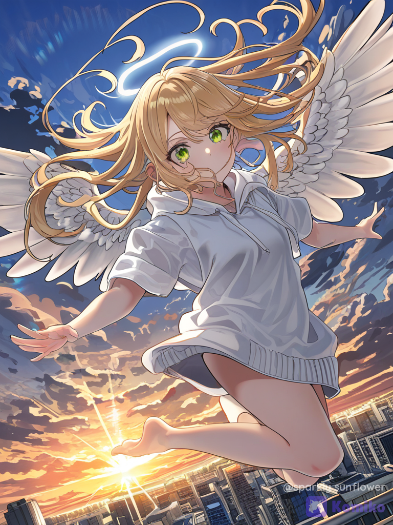 An angel falling from heaven