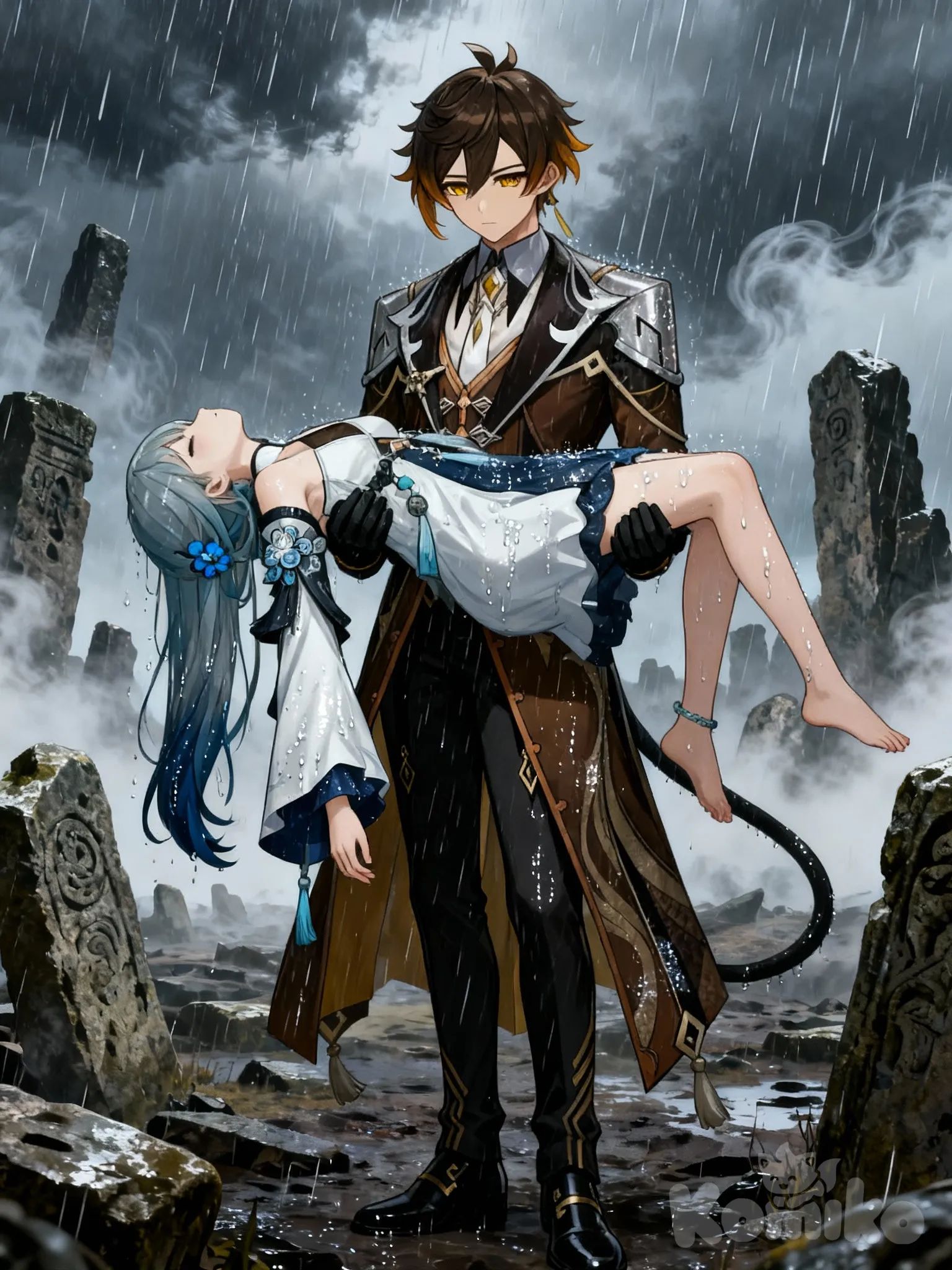 Guizhong dead in Zhongli's arms