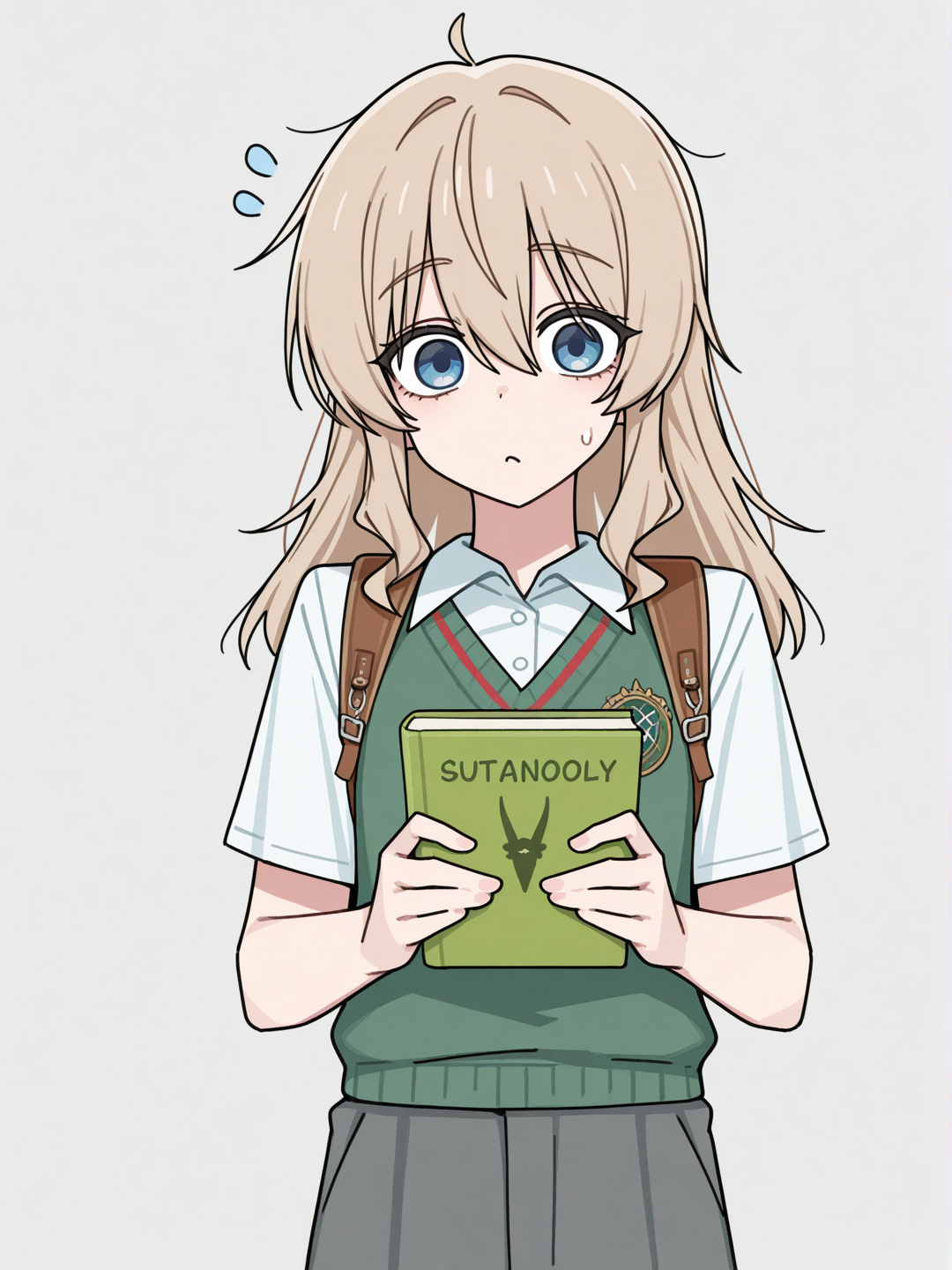  [toon-shaded-style]  has messy sandy-blond hair, bright curious eyes, and a youthful face. He wears casual field clothes with a university vest and carries books filled with sketches of prehistoric animals, especially mammoths. His backpack is decorated with fossil-themed pins.  Personality: Enthusiastic, optimistic, and animal-loving. Fascinated by megafauna like mammoths and ancient ecosystems.,teenager,male
