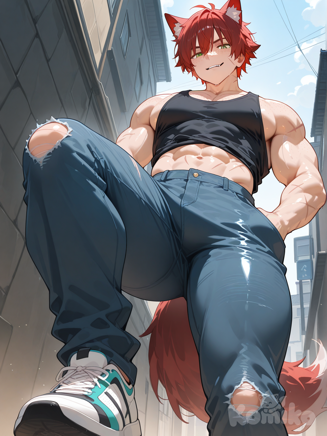 Red headed wolf 