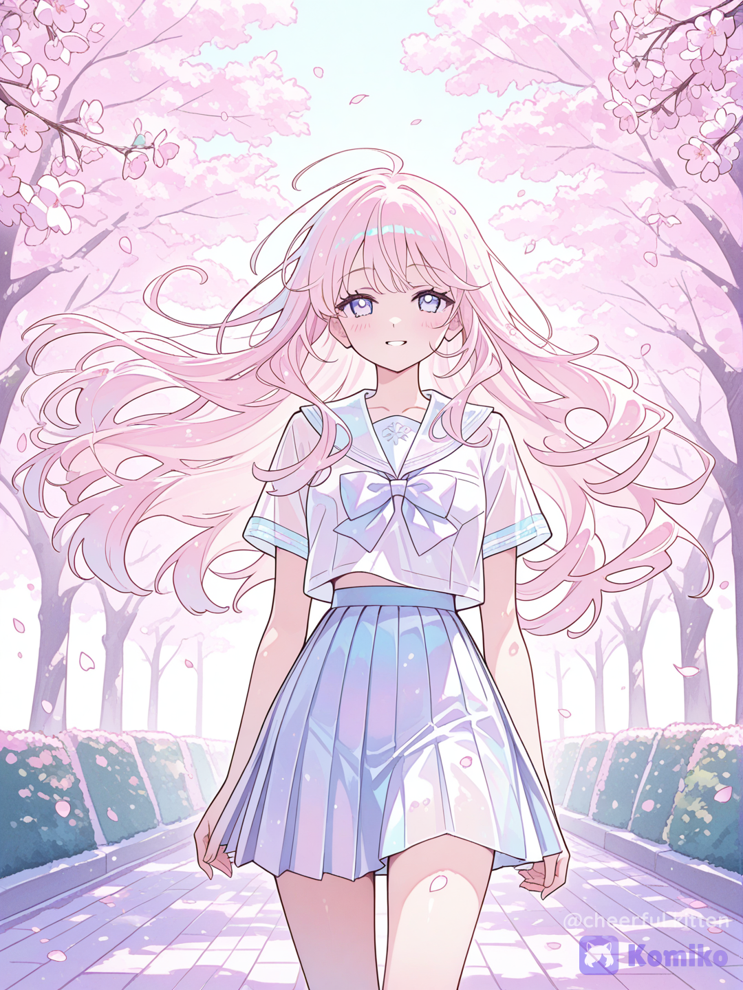 樱花下的粉毛少女✨