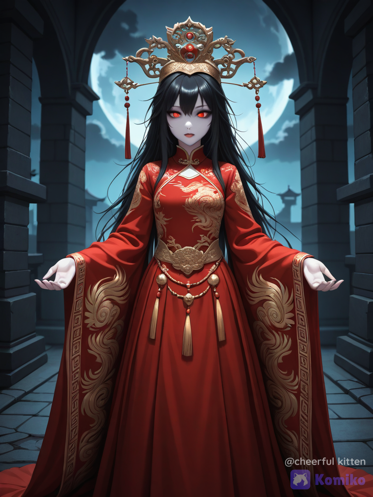 The Moonlit Night of the Crimson-Eyed Ghost Bride 🌕