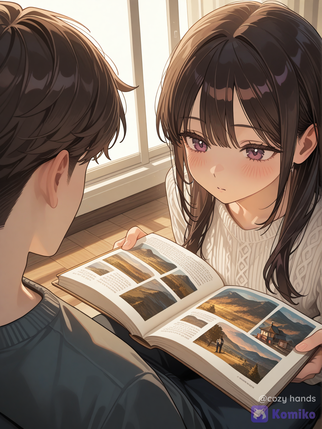 Reading a book together