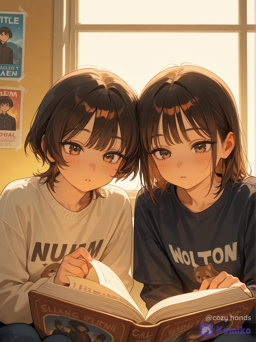 Reading a book together