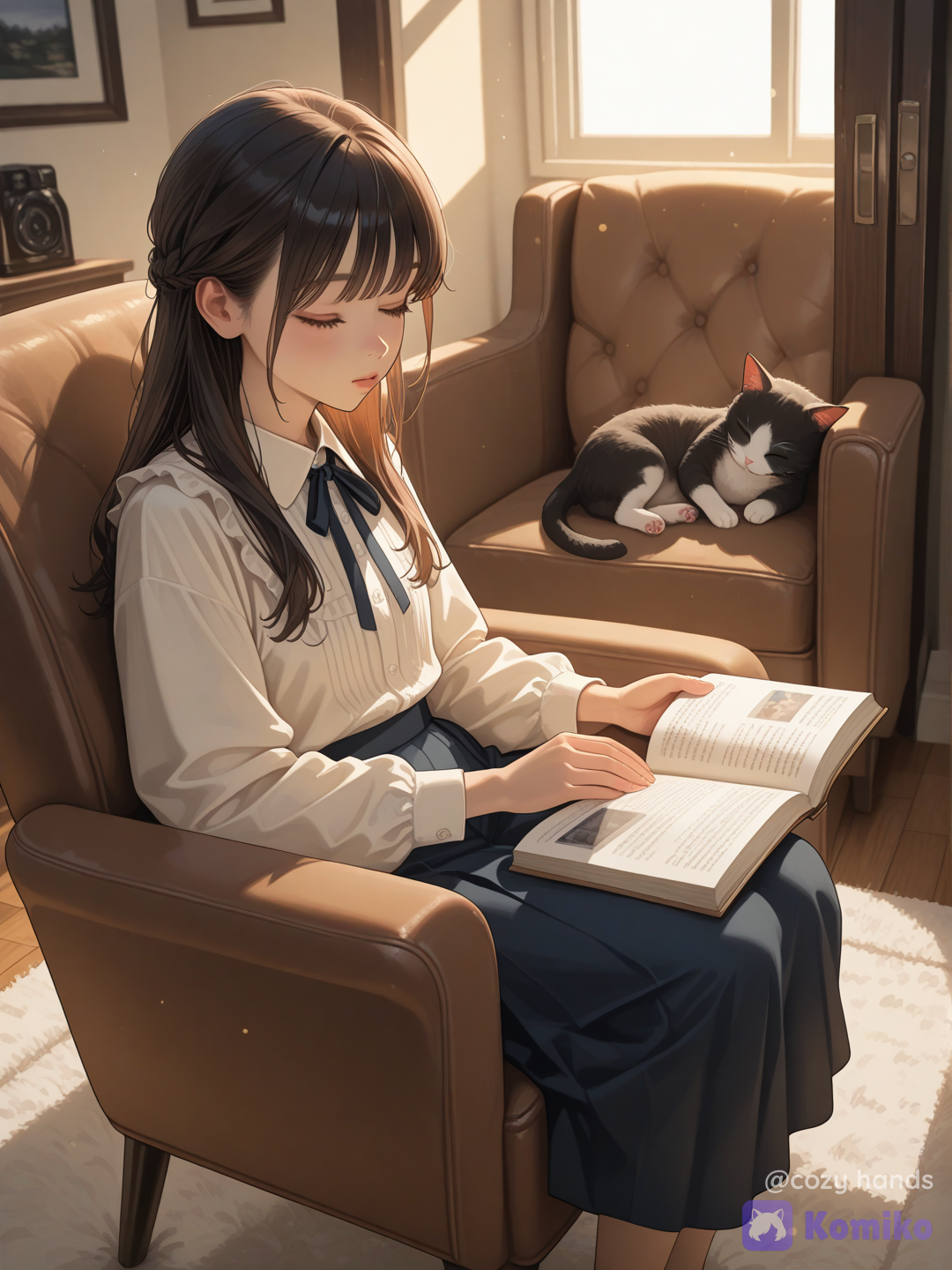 Reading a book