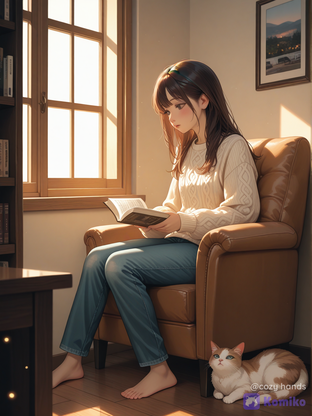 Reading a book