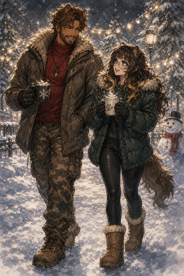 ☃️Lion and Puppy Winter☃️