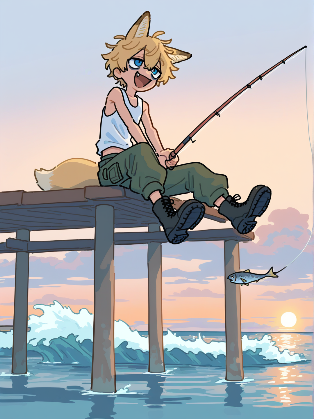 Fishing at Sunset