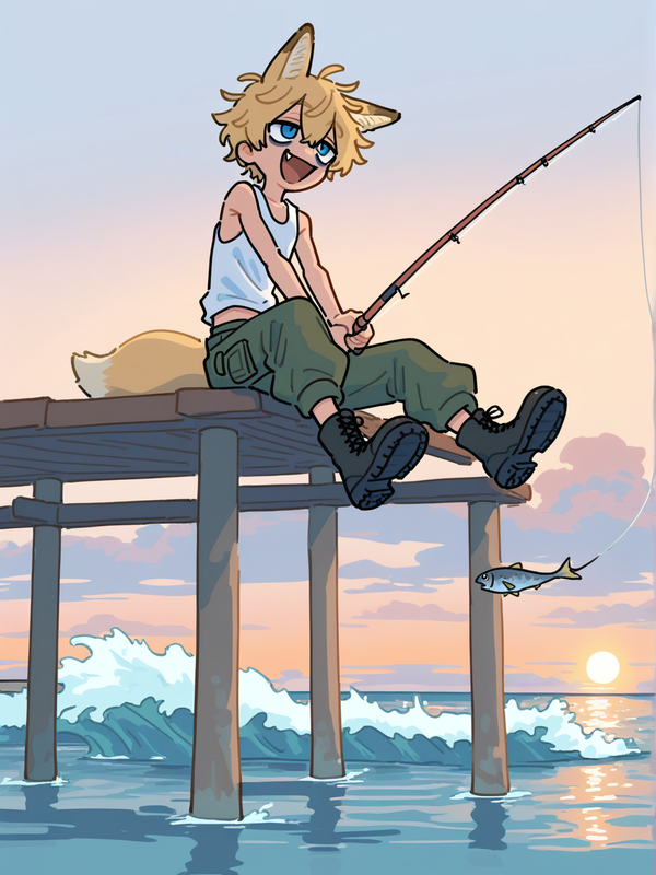 Fishing at Sunset