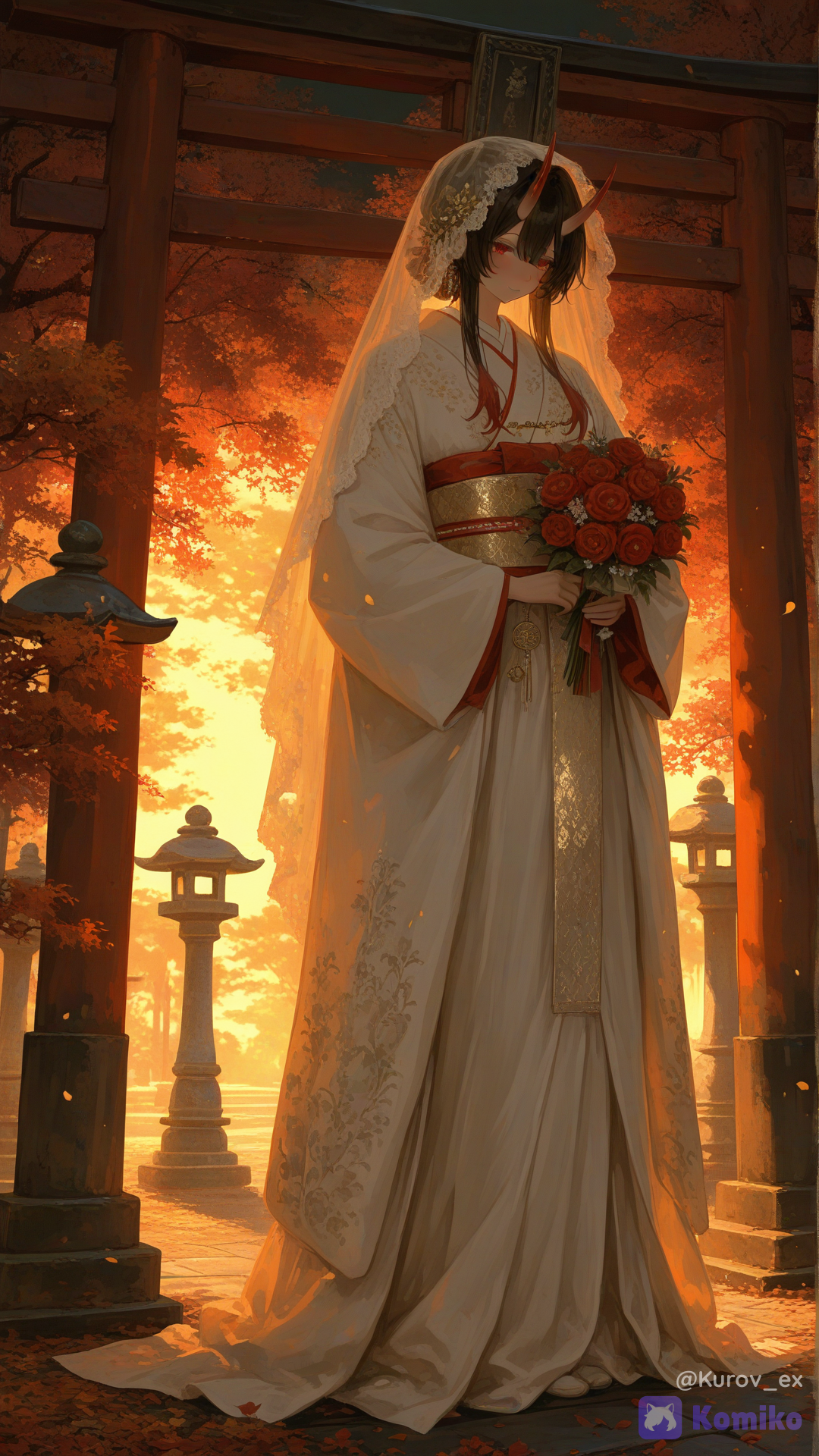 🍁 Akari, la Novia del Oni Carmesí