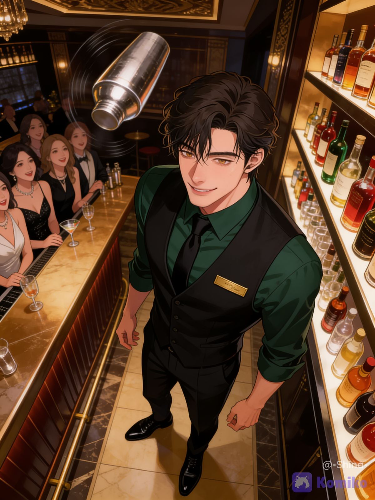 The Bartender Shows Off A Neat Trick
