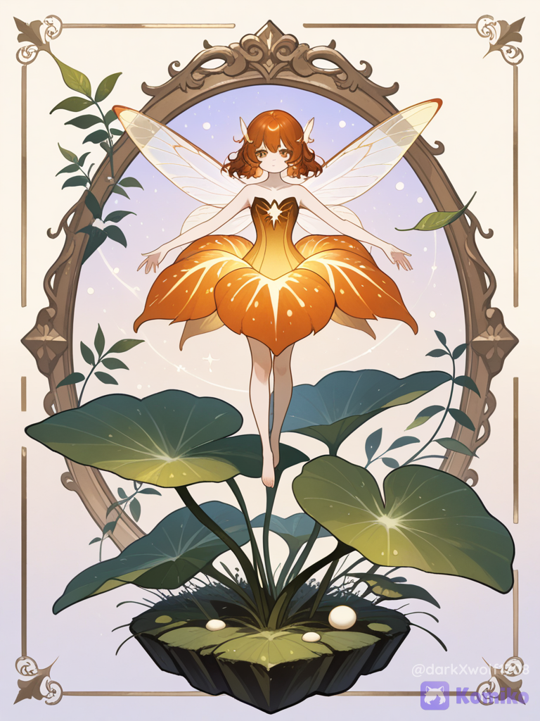 fairy landing on a leaf