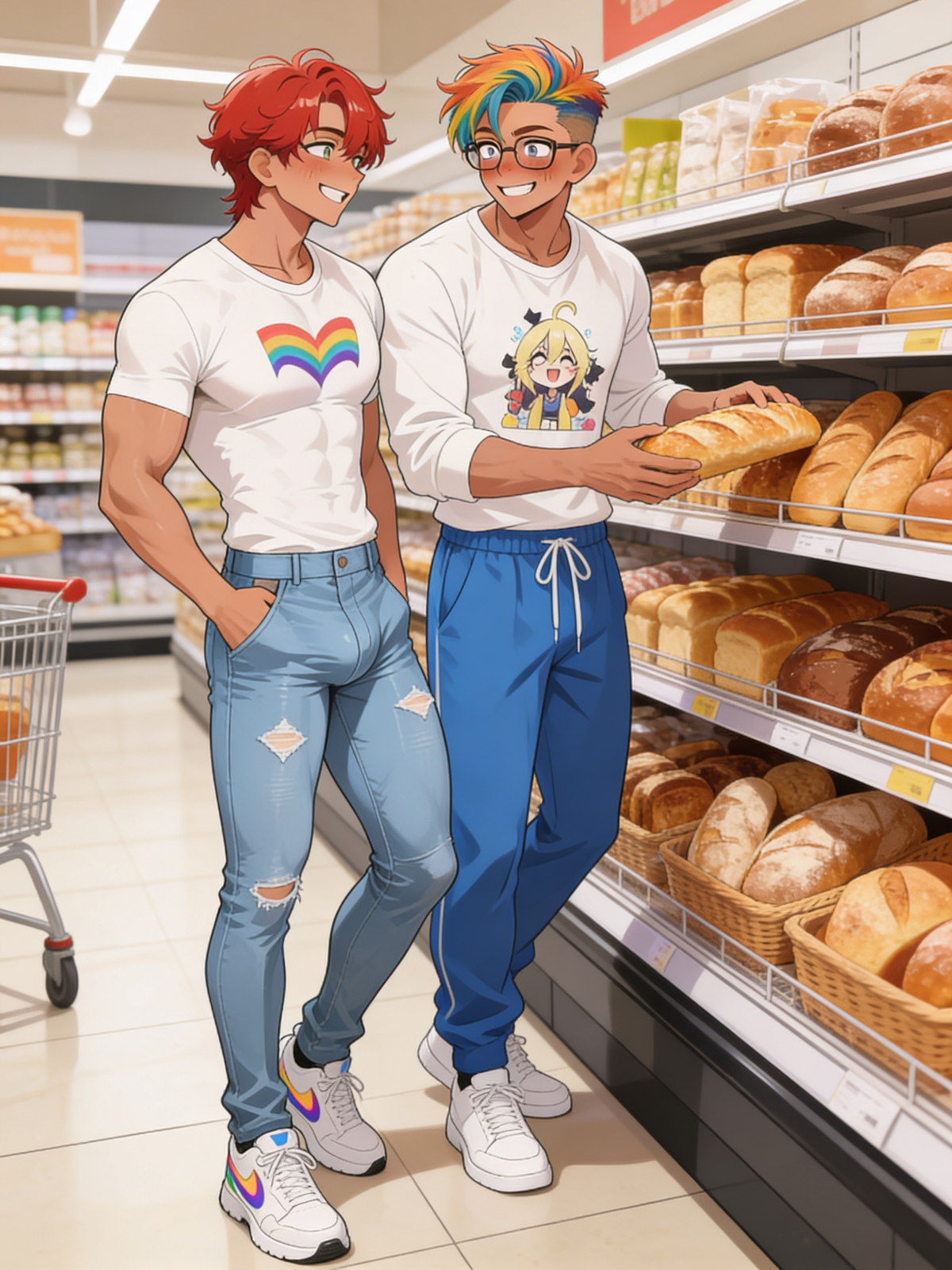 Comprando pan.
