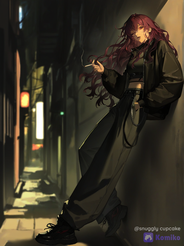 In dark alley