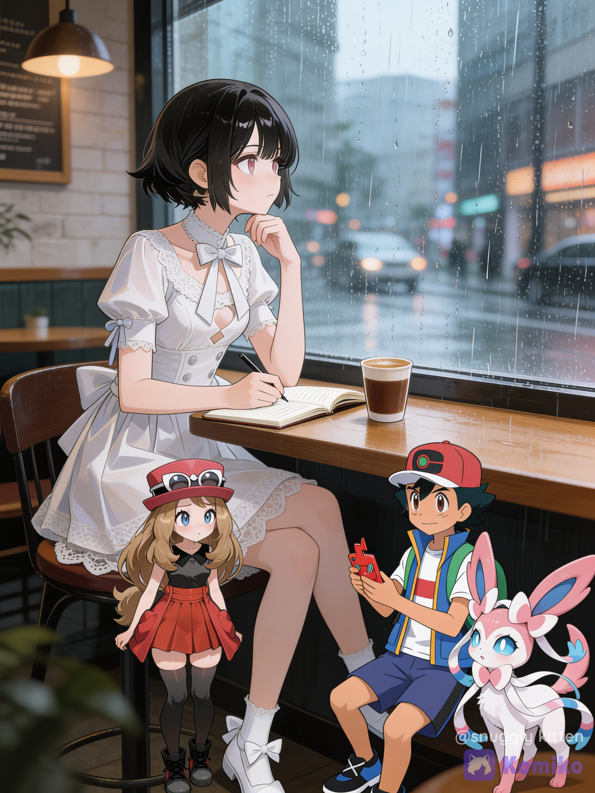 Rainy Café with Sylveon ☕🌧️