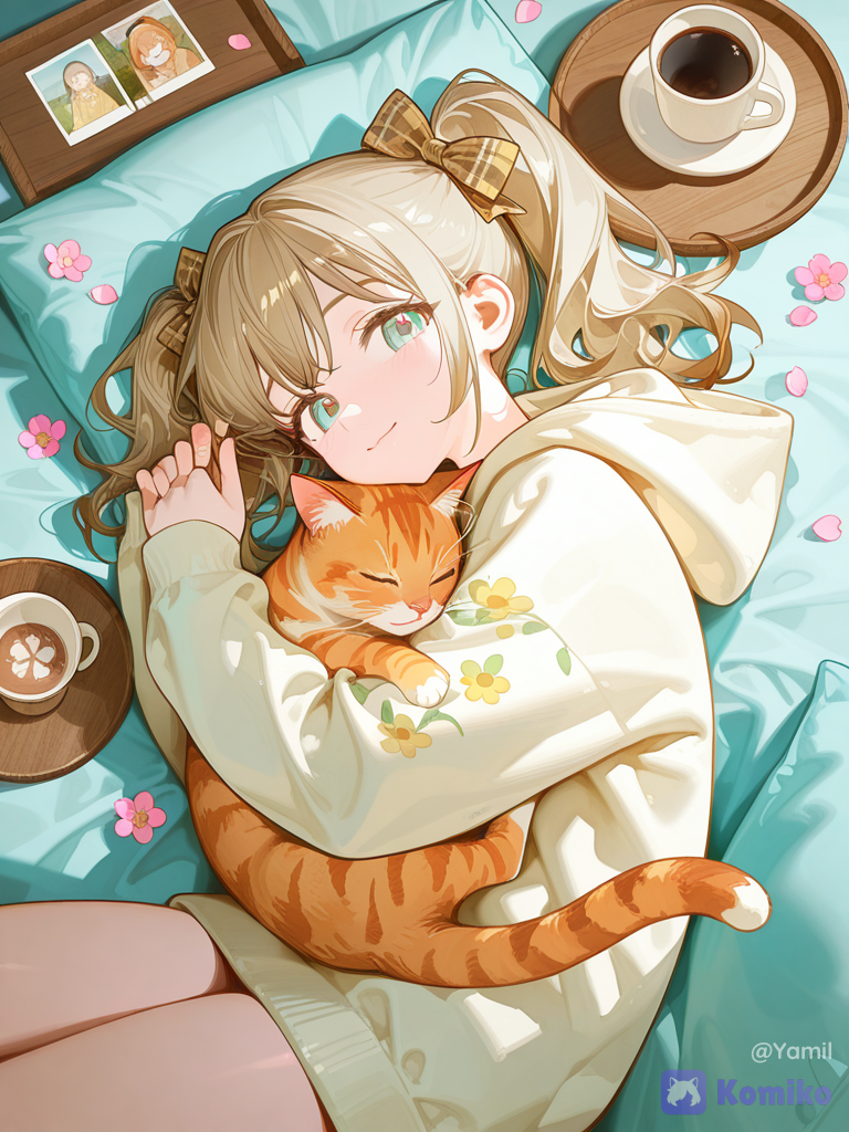 Abrazos con mi gatito 🐱☕