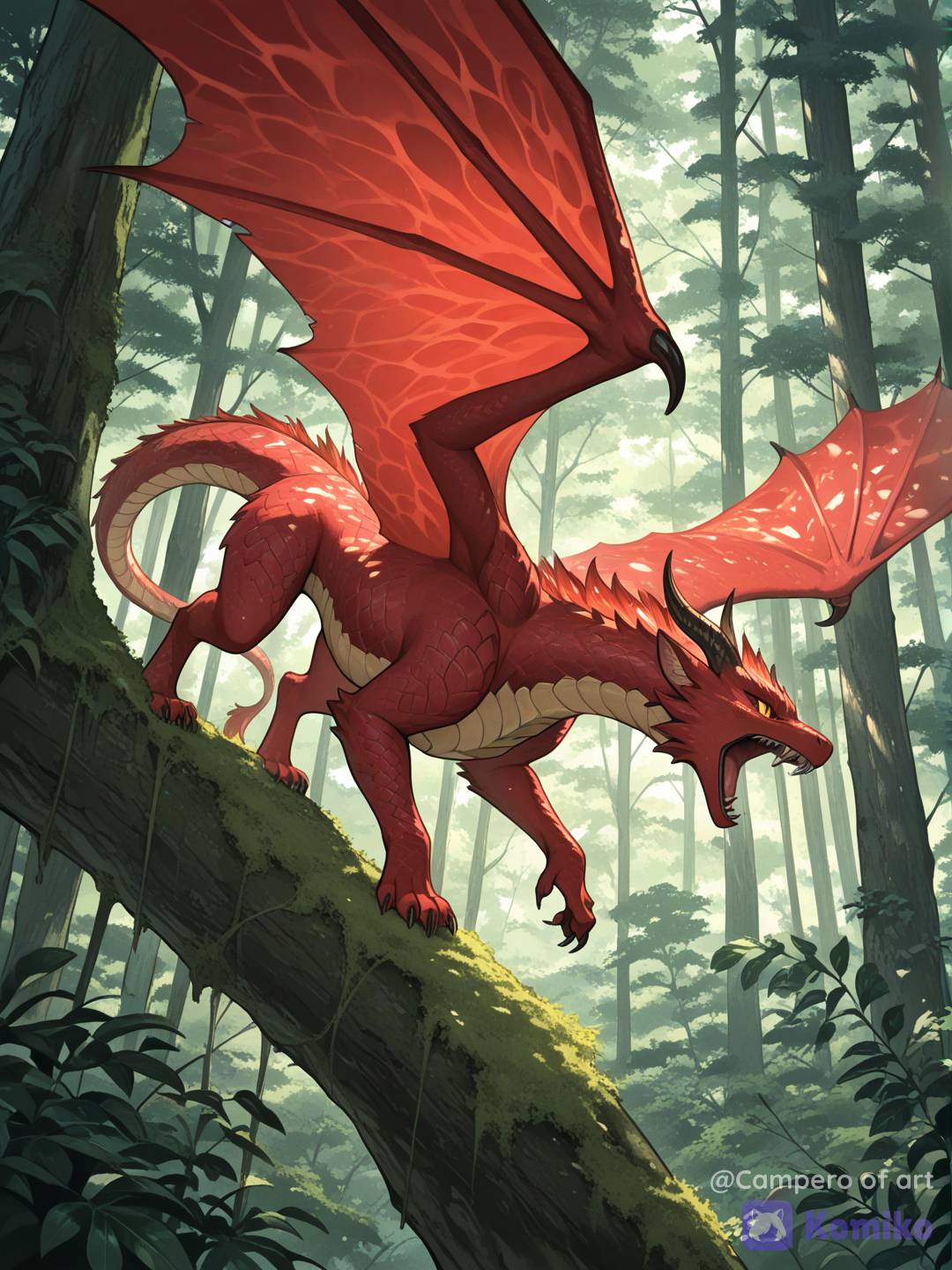 Red cat dragon