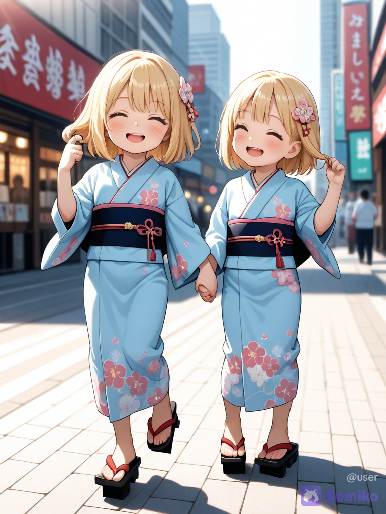 Two child walking together