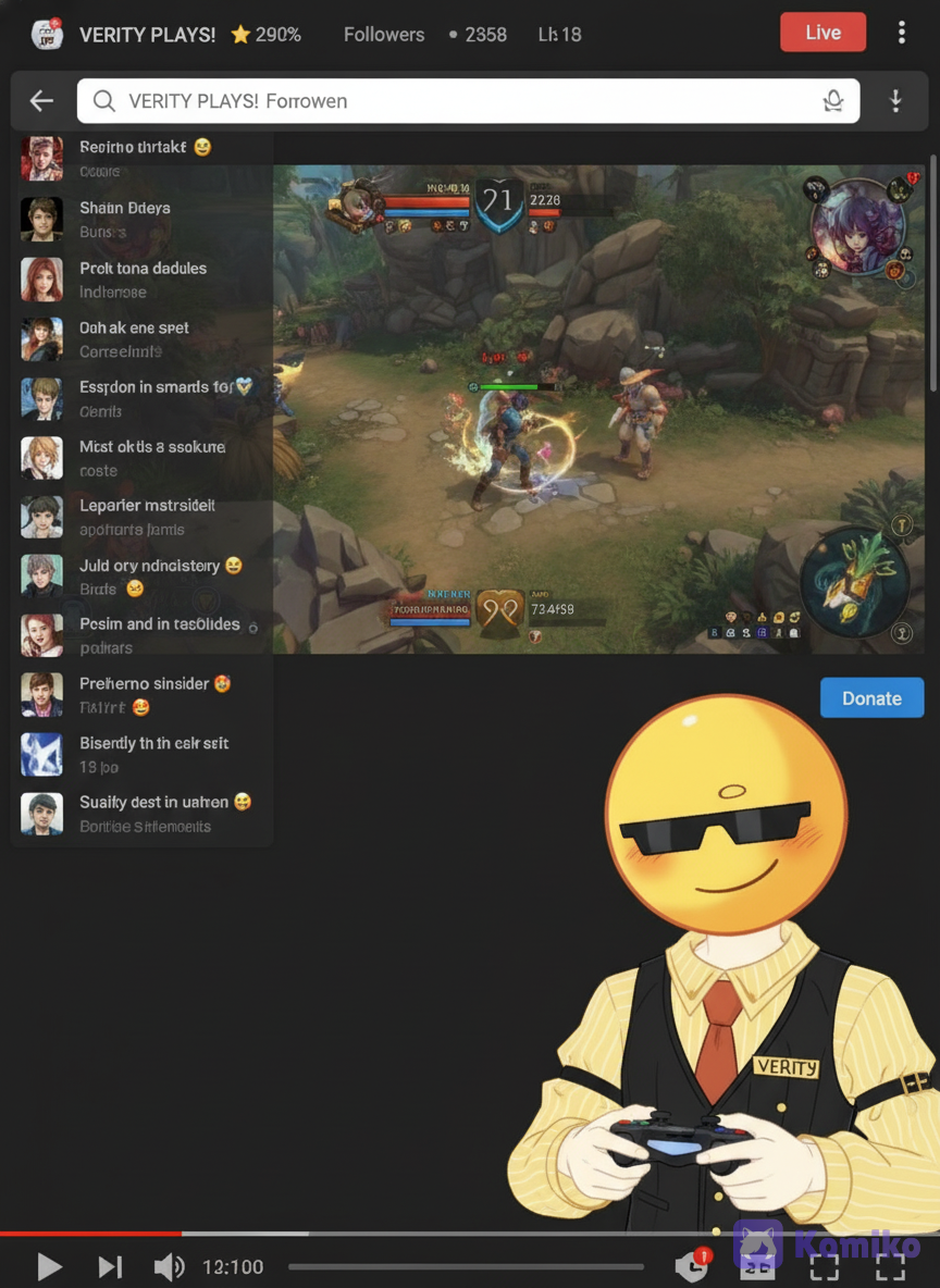 Verity playing a game
