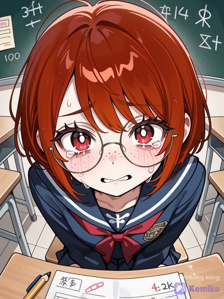 Shy school girl