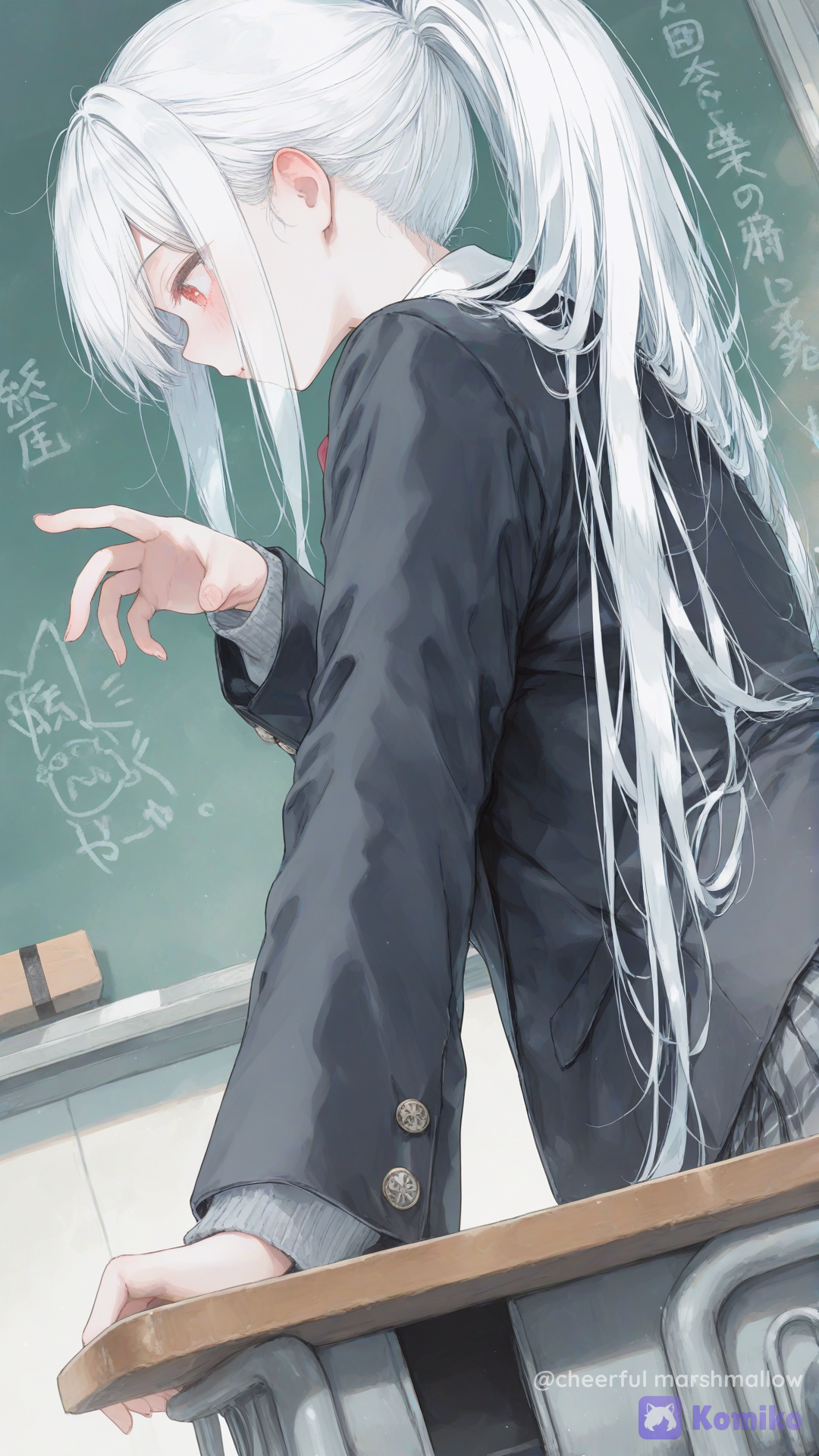 White hair student