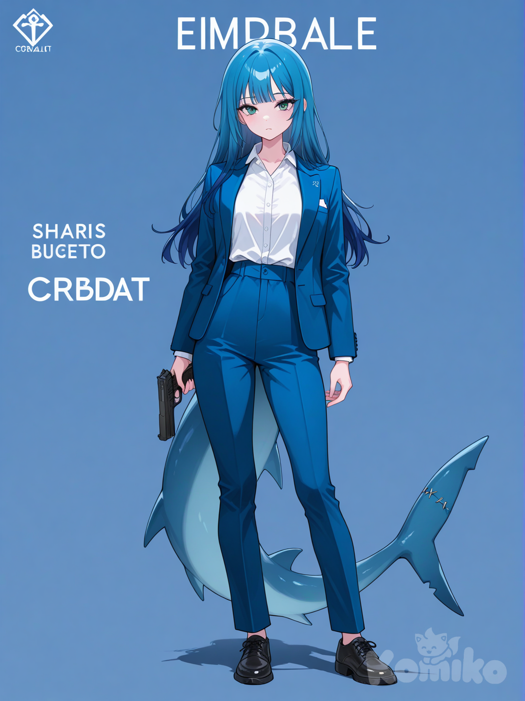 Anny the blue shark.