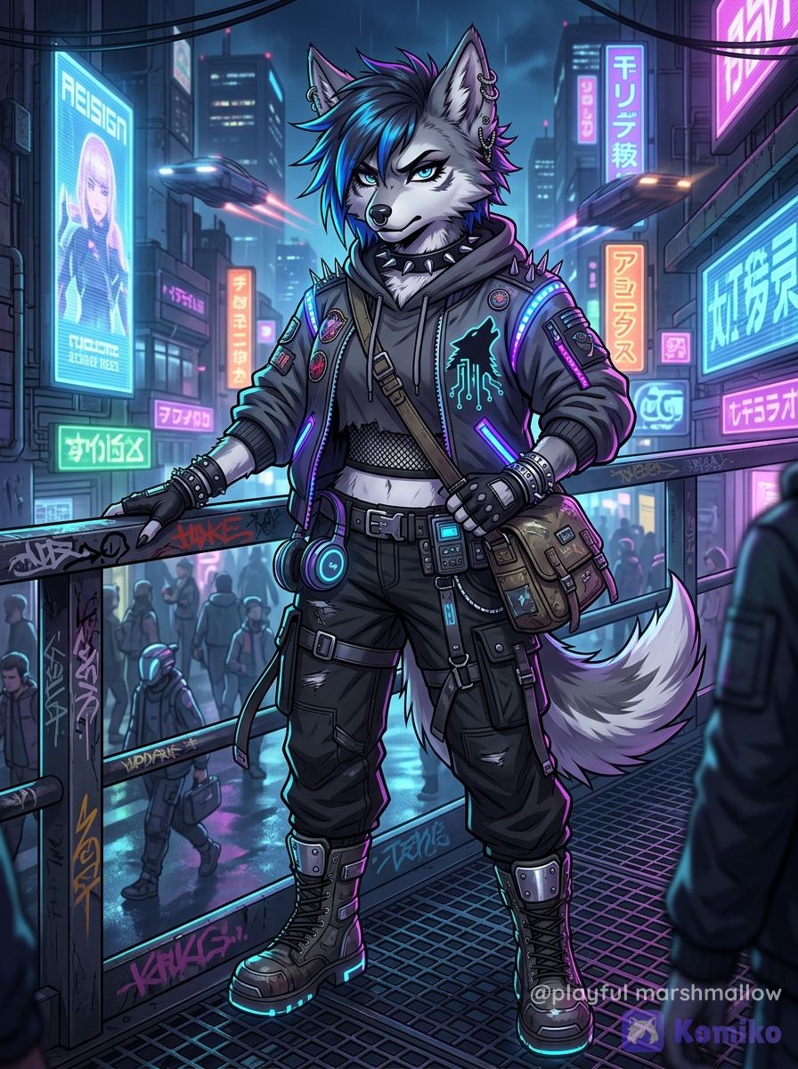Cyberpunk Wolf