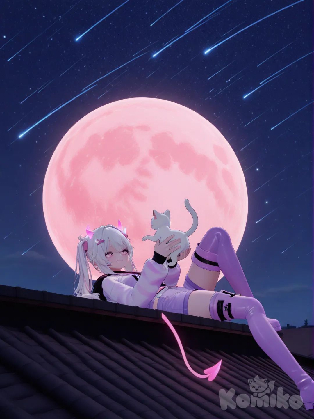 Luz de luna felino