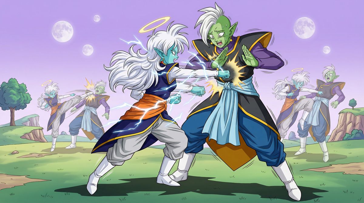 Supreme Kai Metallia Trains Zamasu