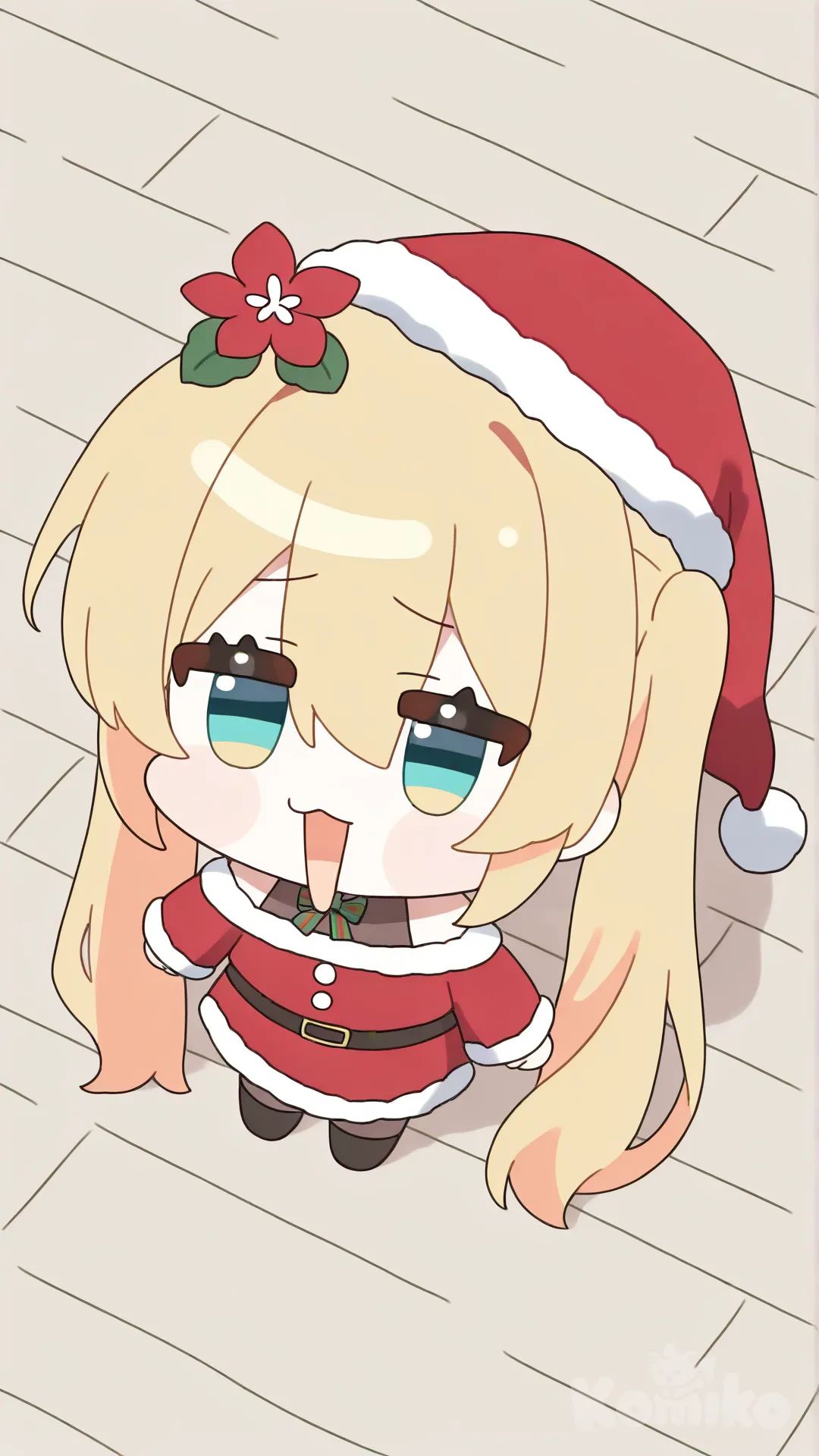 smug, Christmas santa dress, [uplook-style], @Flower_(Vocaloid)