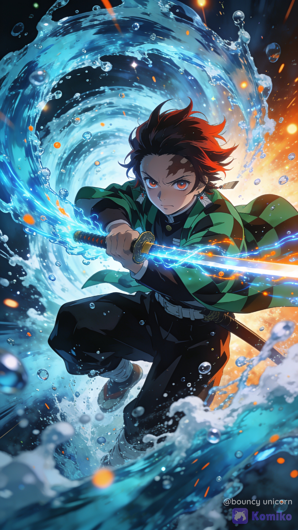 Tanjiro's Water Vortex Slash 🌊⚔️