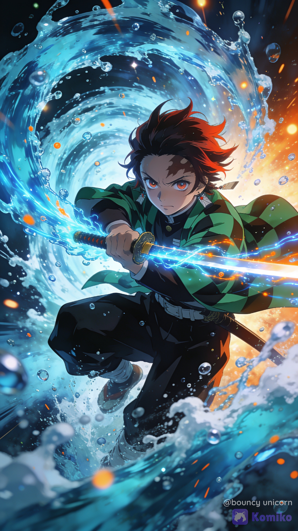 Tanjiro's Water Vortex Slash 🌊⚔️